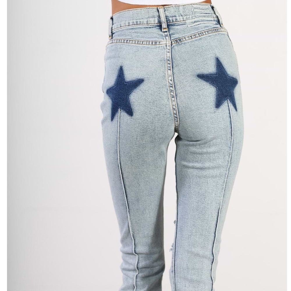 Revice Denim Jeans Women's Size 27‎ Acid Wash Uptown Rising Star Back Ripped